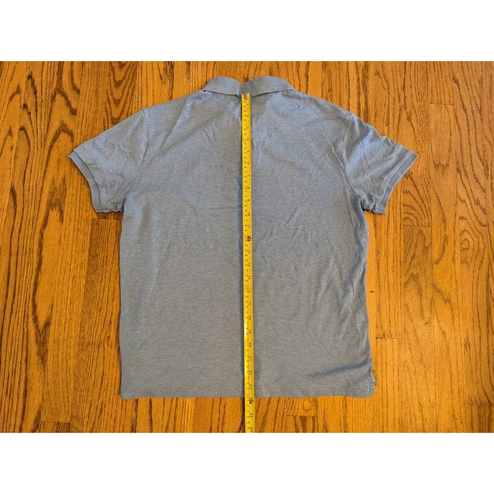 Polo Ralph Lauren Men's Large Custom Slim Fit Polo Shirt Heather Blue Flesh Pony